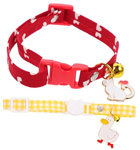 UPKOCH 2stücke Katzenhalsband Mit Druckmuster Verstellbares Haustierhalsband Dekoratives Kätzchenhalsband Praktisches Katzenzubehör Angenehmes Tragegefühl Für Kleintiere