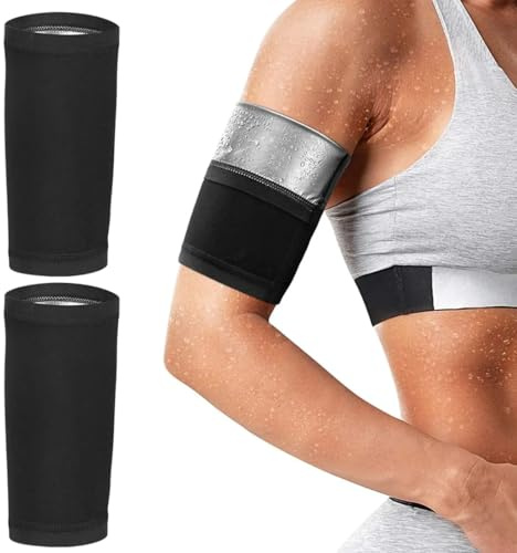 EIHI 1 Paio Fascia Braccia Dimagrante per Donna, Brucia Grassi Sudorazione, Banda da Allenamento Elastico, Sportivo, Fascia Braccia Regolabile, per Corsa, Palestra, Yoga - Donna e Uomo