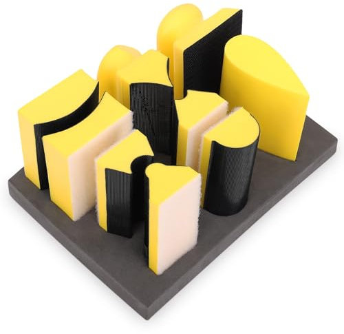 9 Pieces Hand Sanding Block Set with Hook and Loop, Sanding Blocks Sanding Pad for Woodworking Furniture Restoration, Auto Paint and Craft