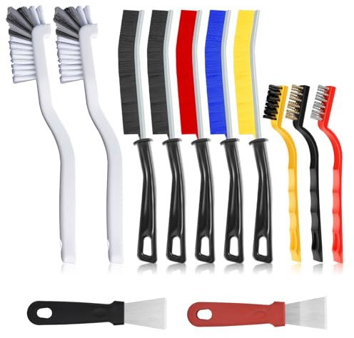 Cepillo de Limpieza de Grietas, 12 Piezas Multifuncional Cepillo Limpieza Hogar Cepillo Cerdas Duras Cepillo Limpiador Raspador Cepillo para Limpia Juntas para Baño Cocina Ventanas