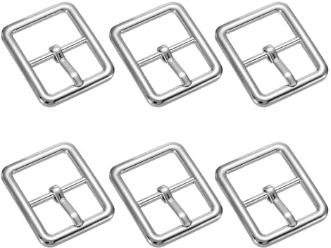 TIXIPEM 6Pcs Single Prong Belt Buckle 0.63in (16mm) Metal, Silver Tone