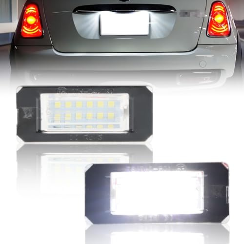 DYNVEX 2 PCS LED Number Plate Light for Mini Coop-er R55 R56 R57 R58 R59 2007-2013, [18 SMD LED] [Error Free] Rear Number License Plate Lamps