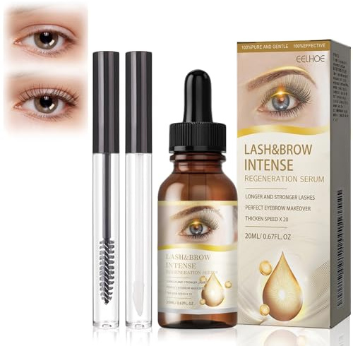 LureLuxe Huile nourrissante pour les cils, l'huile pour le soin des cils et des sourcils, construire un aspect plus long et plus dense pour un soin quotidien