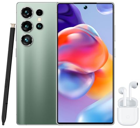 Smartphone 4G Telefono Cellulare con 6.8 HD,Cellulare con Penna,4GB+64GB,Android 12,3800mAh,Ultrafino,Dual SIM/Face ID/GPS,Cuffie Bluetooth incluso,Regalo per uomini,donne,anziani e studenti -Verde