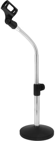 AKOOSY Supporto e Tubo Flessibile in Ferro con Base in Metallo Pesante Altezza e Angolo Modificabili Regolabile per Microfono da Tavolo per Conferenze e Dirette