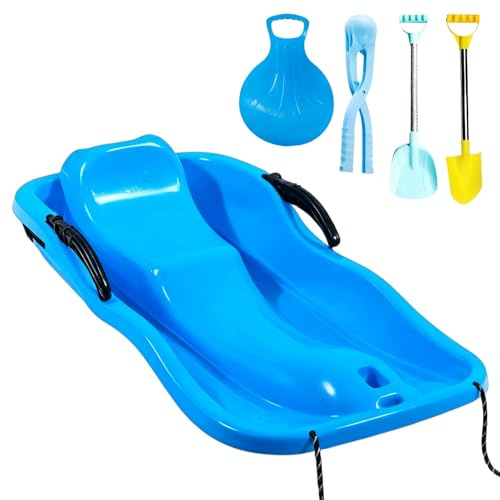 Qyljeiwred Luge à neige avec poignée – Équipement de luge haute vitesse, planche à ski pour enfant, parc, montagne, glace, sable, hommes, garçons, filles, jeunes