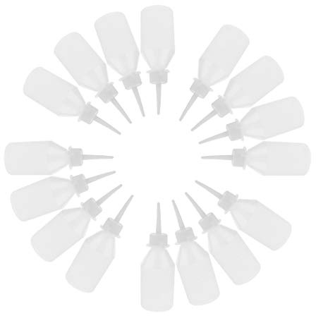 Lot de 16 flacons applicateurs de colle blanche transparente à pointe longue avec bouchon 100 ml