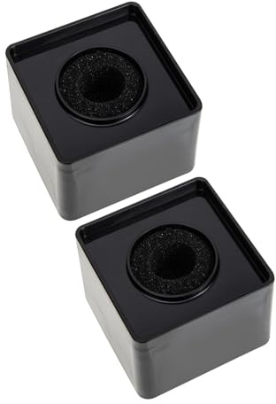 GARIOUANS 2pcs Black Square Cube Microphone Logo Stations for Professional Interviewer with Easy Installation and Compact Abs Material Suitable for Outdoor Interview