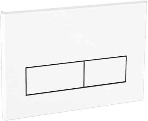 Plaque de commande WC suspendu, Compatible avec Geberit Sigma01,20,30 20, UP300 UP320, Double chasse d'eau, Régulateur de débit, 246x164 mm（Blanc）