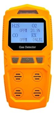 Détecteur de gaz Détecteur de gaz 4 en 1 Haute précision - Compteur combustibles et Toxiques Dangereux Analyseur O2 CO H2S Portable Rechargeable pour Le Travail et la Maison