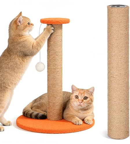 ibasenice Poste Rascador para Gatos Cuerda de Yute, Repuesto Fácil de Instalar para Accesorio de Trepado en Espacios Pequeños de Hogar