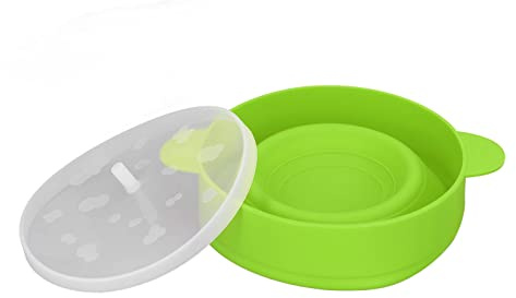 Palomitero grande para microondas, cuenco de silicona para palomitas con tapa y asa, fabricante de palomitas de grado alimenticio plegable y libre de BPA para la cocina del hogar, (Verde)