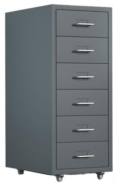 Büroschrank Verdickte Kommode aus kaltgewalztem Stahl, 6 Schichten großvolumiger Lagerschränke, Büro-Aktenschränke, multifunktionaler Datenorganisationsschrank Büro(Grigio)