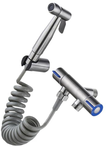 Veemoon Kit de Pulvérisateur de Bidet en Acier Inoxydable Multifonction Facile à Installer Tête de Pulvérisation Argentée pour Toilettes, Accessoire Salle de Bain Couleur Aléatoire