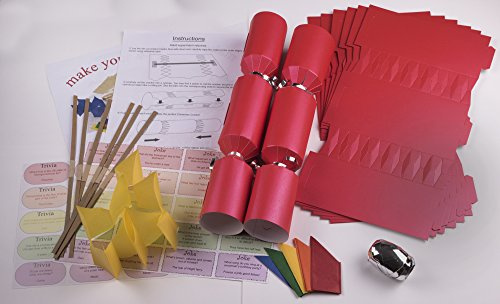 Brimtoy 10 X Make Your own Large (14” / 35cm) Christmas Cracker Kits - Red