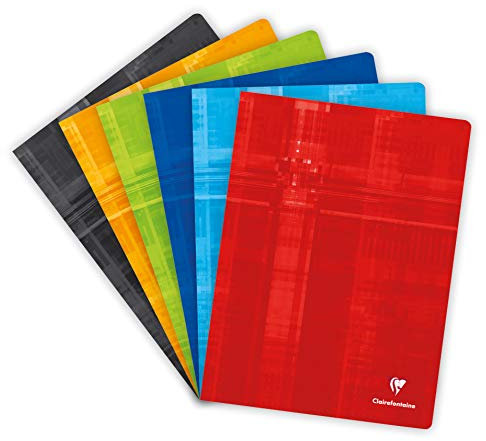 Clairefontaine 633662AMZC - Set mit 3 Heften 48 Blatt, DIN A4+, 24 x 32cm, 90g, kariert, 1 Set, farbig sortiert