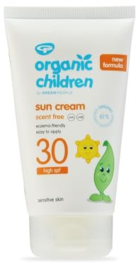 Green People Organic Children Sun Cream SPF30 - Scent Free, Natural Sunscreen - Organic, Vegan, Reef Safe & Cruelty Free, 150ml