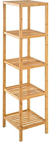 tectake Standregal Haushaltsregal Badregal Holz - Diverse Modelle - (5 Böden | 33x33x141 cm | Nr. 401646)