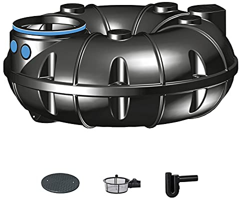 PREMIER TECH AQUA GmbH Zisterne 1500 Liter Regenwassertank NEO ECO inkl. Deckel, Korbfilter und Überlaufsiphon - Kunststoff, Kunststoffzisterne, Komplettset