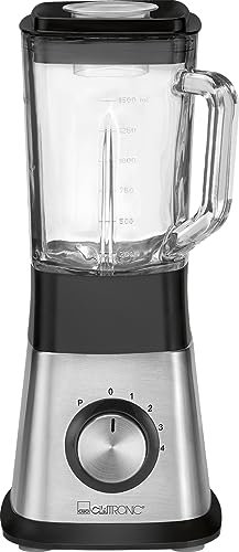 Clatronic Universalmixer UM 3644, 6 Geschwindigkeitsstufen, Ice-Crush-Fkt. Edelstahl, Schwarz