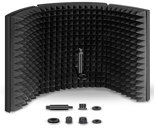 aokeo Mikrofon Isolation Schallschutz,Studio Mikrofon Schalldämpfende Schaum Reflektor für Jedes Kondensatormikrofon Studio Aufnhame Ausrüstung