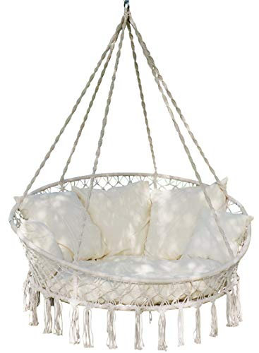 ALEOS. Hängesessel Hängelounger Schwebeliege Doppelliege Doppellounge Lounge für 2 Personen Hawaii mit vielen Kissen faltbar klappbar