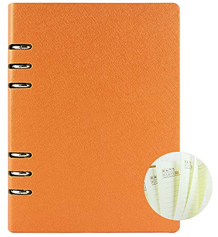 A6 Binder liniert Notizbuch Executive Origanizer nachfüllbar Planer rund Ringbuch Ledereinband Notizblock