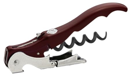 PULLTAP'S GENUINE Slider Boss 150 - Sacacorchos de camarero premium profesional - Fabricado en España - Con doble palanca articulada, navaja cortacápsulas tipo cúter y abrebotellas (Burdeos)