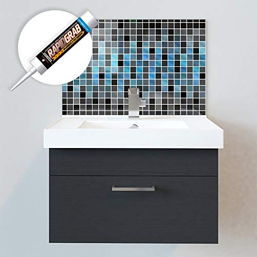 Bathroom Acrylic Splashbacks - Sink Splashbacks - by Premier Range - Pixel Wave in 40cm Wide x 25cm High with Glue