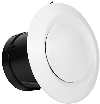 Tyenaza Round Air Vent Cover - White Ceiling and Wall Ventilation Duct Cover with Smooth Airflow, Extractor Fan Vent Cover and Soffit Vents(100mm)