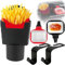 Car Dipping Sauce Holder, 2pcs Dip Clip In-Car Sauce Cup Holder and 1Pcs Car Fries Cup Holder with 2Pcs Car Headrest Hooks Car Automotive Interior Accessories for Sauce Lovers