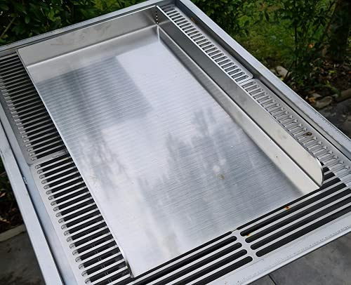 SMOKI Plancha grillplatta av 4 mm tjockt rostfritt stål (27,5 x 33)