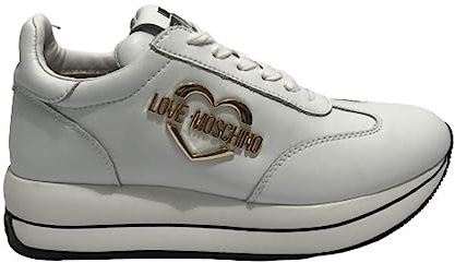 Love Moschino Damen Sneaker, Bianco, 36 EU
