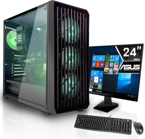 SYSTEMTREFF Office Komplett PC Set AMD Ryzen 5 7600 6x5.1GHz | AMD Radeon Graphics 4K HDMI DX12 | 1TB M.2 NVMe | 16GB DDR5 RAM | WLAN Silent Desktop Paket Computer Rechner für Büro Business Multimedia