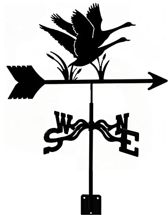 Weather Vane Stainless Steel Weathervane Cast Iron Wind Vane with Roof Mount Wind Direction Indicator Roof Garden Metal Measuring Tool Decorations