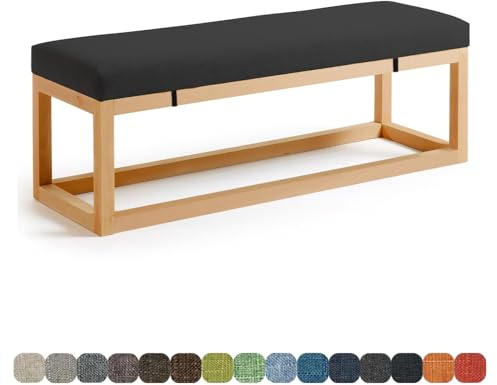 Lsjoaw Coussins d'assise pour jardin, terrasse et mobilier d'intérieur 100 x 35 x 3 cm Couleur #28 Noir