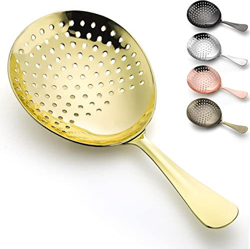 Colador de cóctel, colador de bar, colador de julep, colador de cóctel para bebidas, para cóctel estándar o coctelera, colador de acero inoxidable para bar comercial o en casa