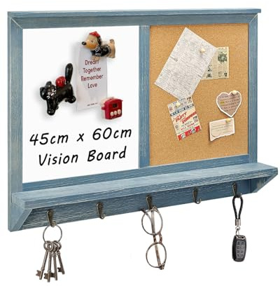 Large Dry Erase Board & Cork Board Combo,17.7×23.6,Vintage Gray