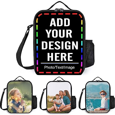 Lonchera aislada personalizada para niñas y niños, lonchera aislada personalizada con tus fotos, bolsa de almuerzo reutilizable a prueba de fugas