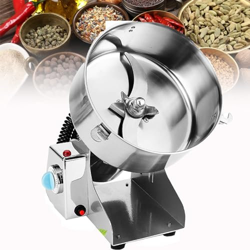 WDDEYYDS Grain Mill Grinder Spice Ginger Rice Flour Mill Machine Easy to clean manual coffee grinder With blades Commercial Electric Herb Grain Grinder,3000g