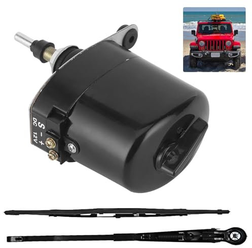 Motorino Tergicristallo, 12V Motorino Tergicristallo Universale Motore Spazzola Tergicristallo con Braccio e Lama Accessorio Universale 105°per Motore Tergicristallo Trattore