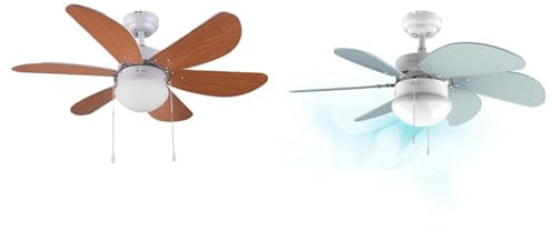 Cecotec Ventilador de Techo con Luz EnergySilence Aero 360. 50 W, Bajo consumo, 91 cm de Diámetro & Ventilador de techo EnergySilence 3600 Vision Sky. 50 W, Diámetro 92 cm, Lámpara