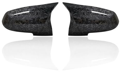 Spiegelkappen 1 Paar Seitliche Rückspiegel-Abdeckkappen Für 1 2 3 4 Serie F20 F30 F31 F32 F34 F36 E84 2014–2019 ABS Glänzend Schwarz Rückspiegel Kappe(Farbe:Forged Carbon Look)