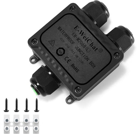 AOZBZ 3 Wege Wasserdichte Abzweigdose, Abzweigdose Wasserdicht, Ip68 Elektrische Anschlussdose Für Kabel mit 5-15 mm Durchmesser, aus Polykarbonat, Schwarz(1 Stück)