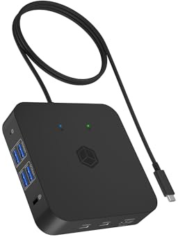 ICY BOX USB-C Docking Station (12-in-1) for 3 displays (3x HDMI), 4K 60Hz, 6x USB 3.2 HUB (up to 10 Gbps), 85W PD, Gigabit Ethernet, IB-DK4090-C.