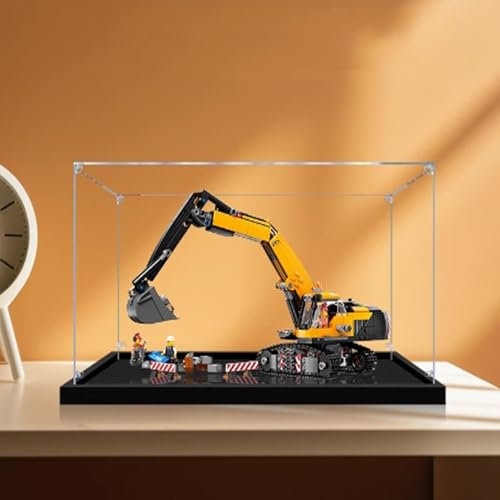 Acryl-Vitrine für Lego 60420 Baggermodell, staubdicht, transparent, Sammlungsvitrine (nur Displaybox) (2 mm)