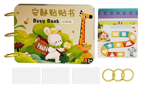 Busy Book | Kinder-Stickerbuch – wiederverwendbares kognitives Lernbuch für und Mädchen, Vorschul-Lernaktivitätsbuch zur Entwicklung von Lernfähigkeiten