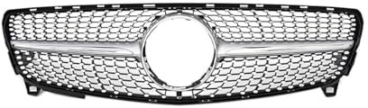 Grill Front 2016 2017 2018 Für Benz A-Klasse W176 A180 A200 A220 A250 A45 AMG & GTR & Diamant Stil Kühlergrill Grill Doppelsteg Nieren Vorne Grill(Diamonds-Silver)