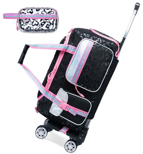 HTgroce Trolley Reisetasche Mit Rollen Abnehmbar Damen Mehrfachtasche Sporttasche Mit Rollen Faltbare Sporttasche Damen Travel Bag Mit Kosmetiktasche Kulturtasche