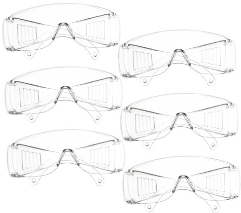 BUGUUYO 6 Pairs Protective Glasses Safety Side Shields Breathable Lab Safety Eyewear Impact Resistant Construction Protective Goggles for Eye Protection